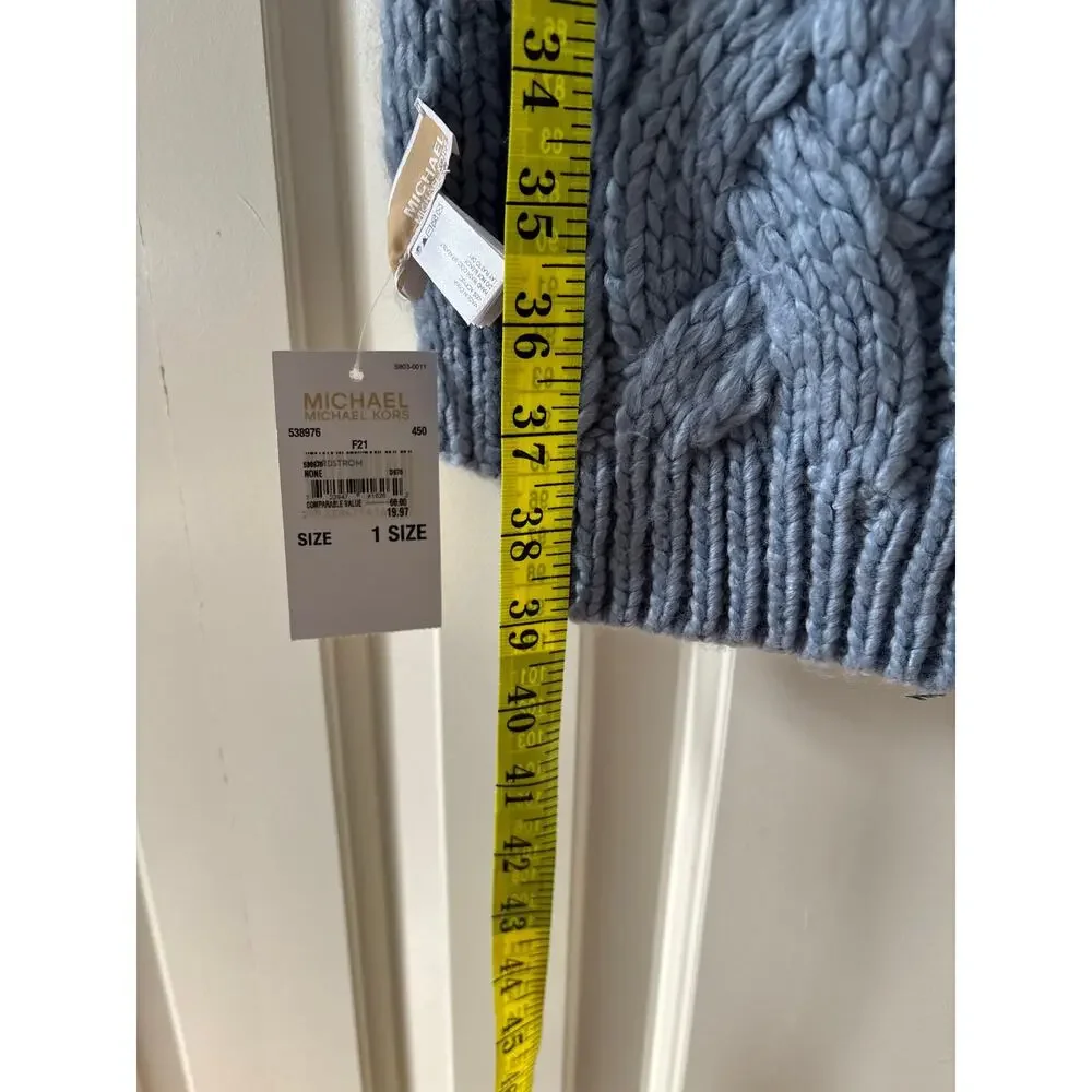 Michael Kors Blue Cable Knit Scarf One Size